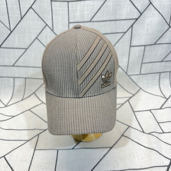 adidas Other - Adidas A-Flex Hat S/M Tan Herringbone Trefoil Baseball Cap